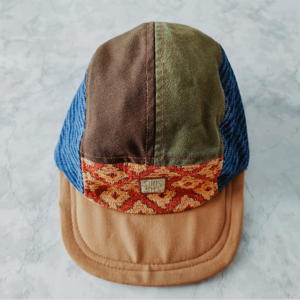 Rare Sous Bois 5-Panel Hat – Handmade Patchwork, Upcycled, One-of-a-Kind (S/M)